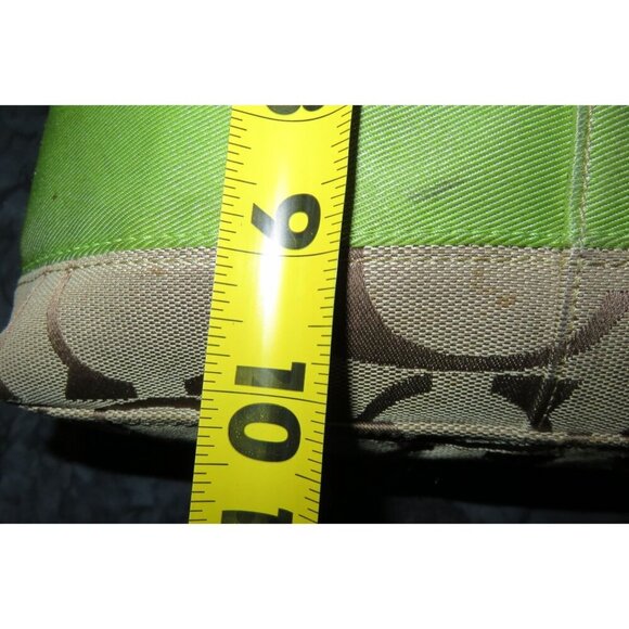 Coach 2009 Soho Signature C Jacquard Hobo Shoulder Bag Khaki Green Stripe 13674 - Picture 14 of 15